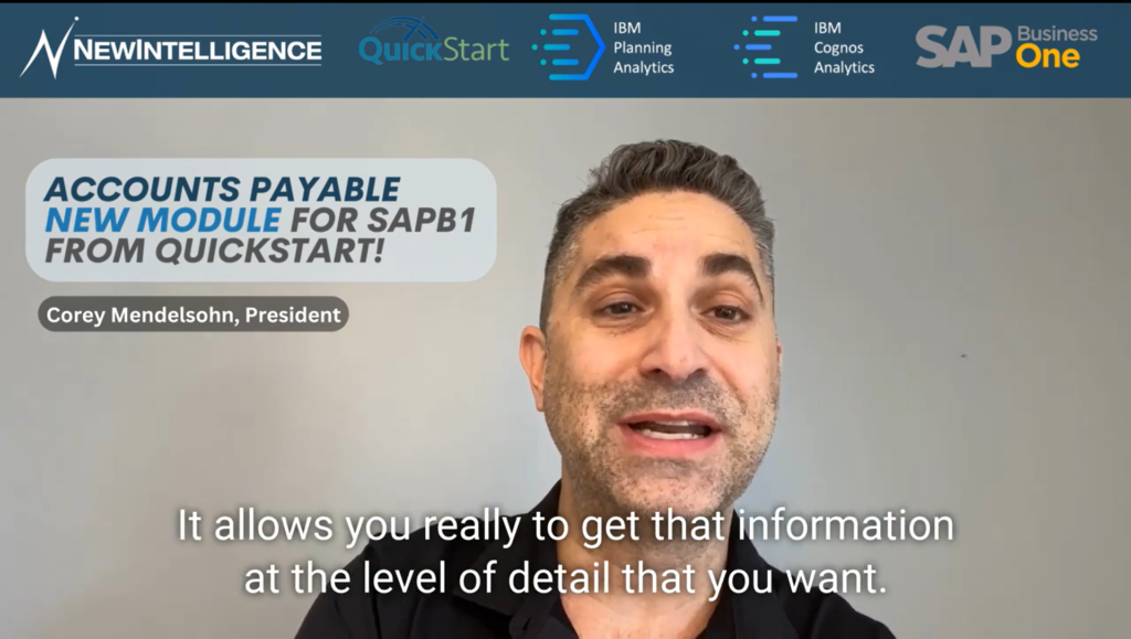 New Video: Activate the Accounts Payable module for SAPB1 by QuickStart from NewIntelligence